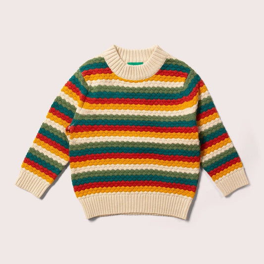 From One To Another Honeycomb Rainbow Snuggly Knitted Jumper