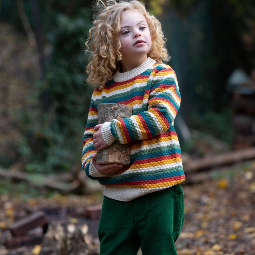 From One To Another Honeycomb Rainbow Snuggly Knitted Jumper